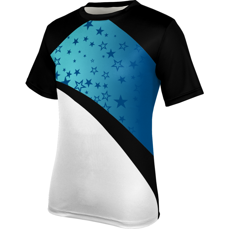 Black & White Colorblock Printed Tennis Performance T-Shirt