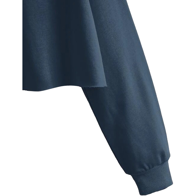 Drop Shoulder Plain Crop Top